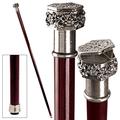 Design Toscano The Padrone Collection: Ornate Pill Box Pewter Walking Stick PA90109